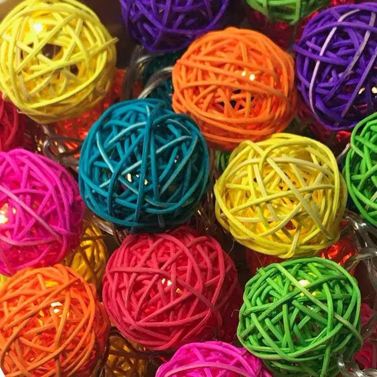 3M Multicolour Rattan Ball Christmas Lights – 20 Warm White LEDs