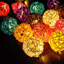 5M Multicolour Rattan Ball Christmas Lights – 50 Warm White LEDs