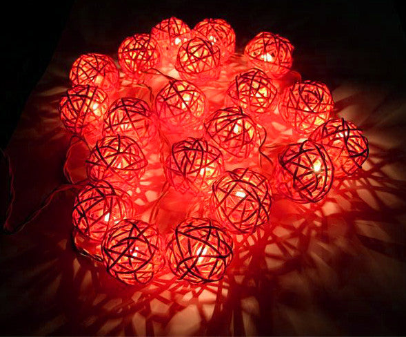 3M Orange Rattan Ball Christmas Lights – 20 Warm White LEDs