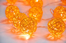 3M Orange Rattan Ball Christmas Lights – 20 Warm White LEDs