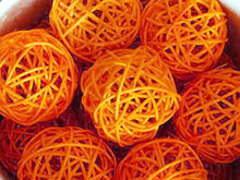 5M Orange Rattan Ball Christmas Lights – 50 Warm White LEDs
