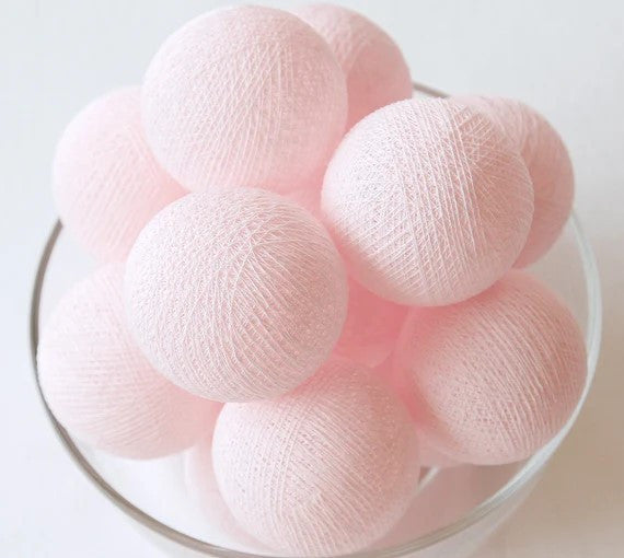 3M Pastel Pink Cotton Ball Christmas Lights – 20 Warm White LEDs