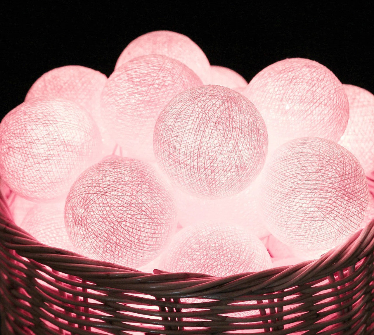 3M Pastel Pink Cotton Ball Christmas Lights – 20 Warm White LEDs