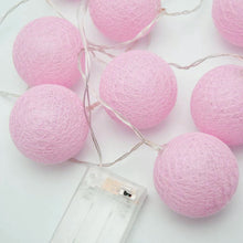 5M Pastel Pink Cotton Ball Christmas Lights – 50 Warm White LEDs