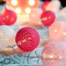 3M Pink & White Cotton Ball String Lights with 20 LED Lights
