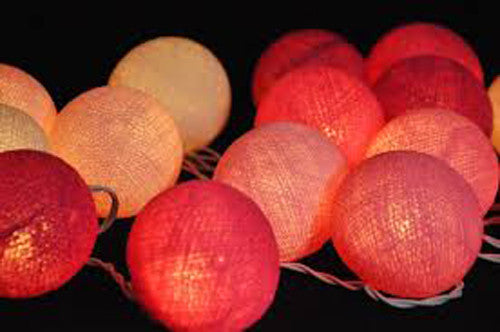 3M Pink & White Cotton Ball String Lights with 20 LED Lights