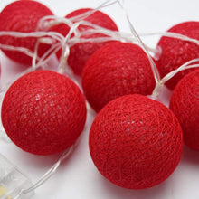 3M Red Cotton Ball String Lights with 20 LED Lights