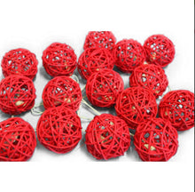 3M Red Rattan Ball Christmas Lights – 20 Warm White LEDs