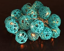 3M Turquoise Rattan Ball String Lights with 20 LED Lights
