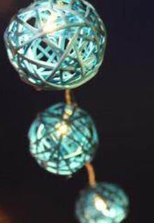 3M Turquoise Rattan Ball String Lights with 20 LED Lights