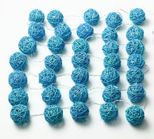5M Turquoise Blue Rattan Ball Christmas Lights – 50 Warm White LEDs