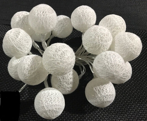 3M White Cotton Ball String Lights with 20 LED Lights