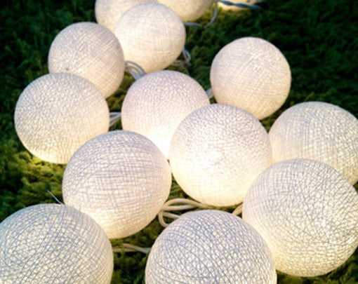 3M White Cotton Ball String Lights with 20 LED Lights
