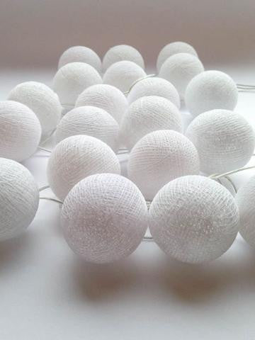 3M White Cotton Ball String Lights with 20 LED Lights