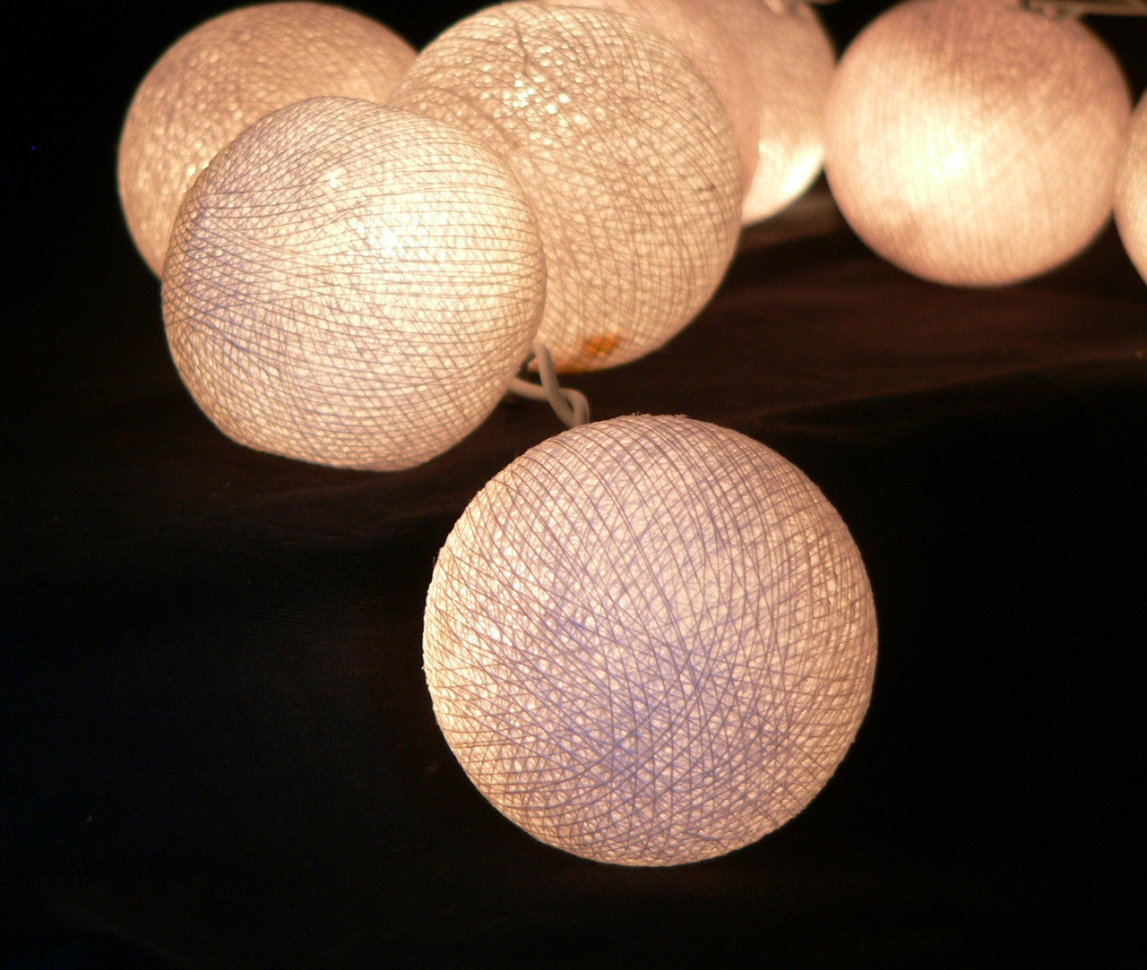 3M White Cotton Ball String Lights with 20 LED Lights