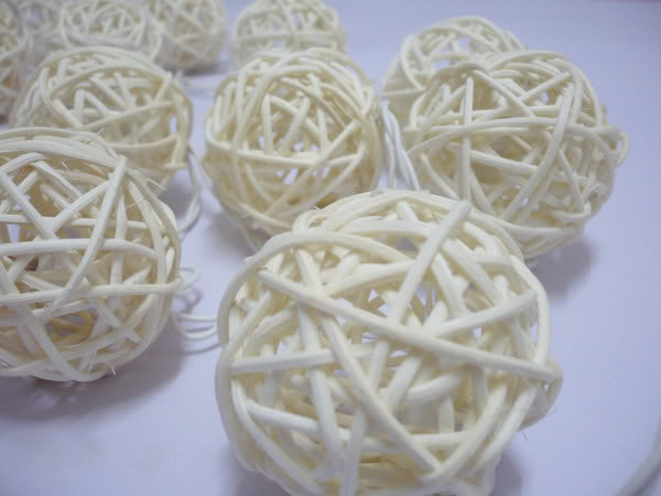 3M Cream White Rattan Ball Christmas Lights – 20 Warm White LEDs