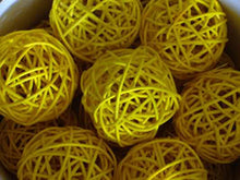 5M Yellow Rattan Ball Christmas Lights – 50 Warm White LEDs
