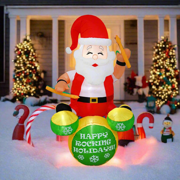 6FT Inflatable Santa Rocking Chair – LED Christmas Inflatable