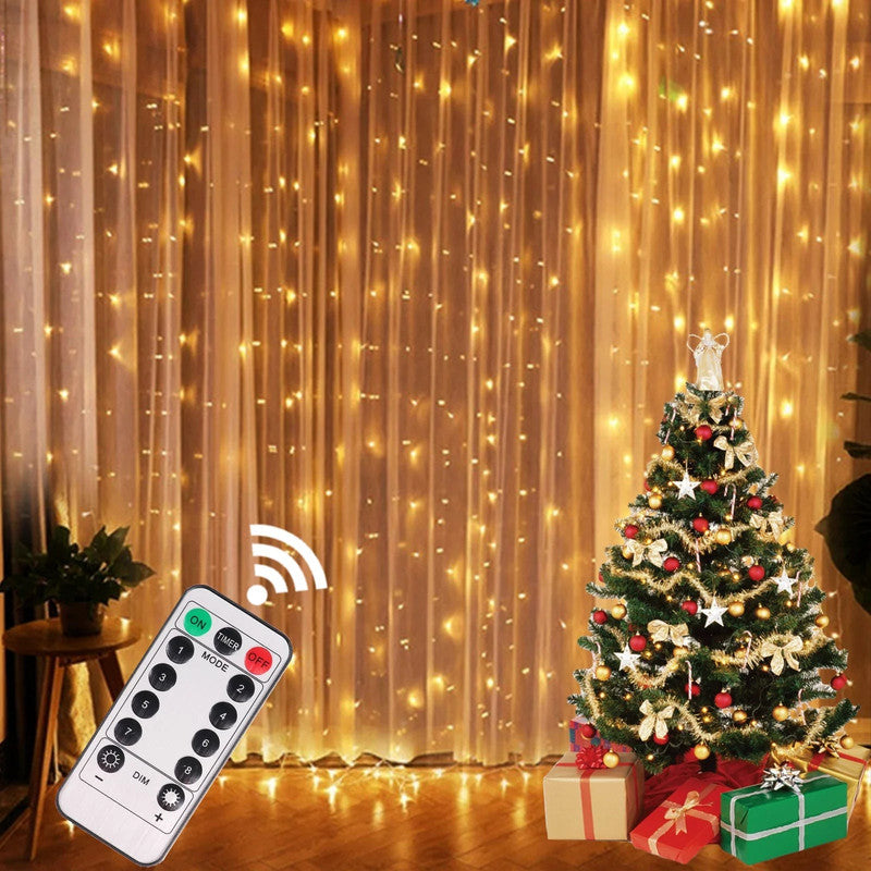 3M Warm White Curtain Christmas Lights – 300 LEDs