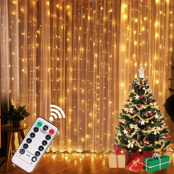 3M Warm White Curtain Christmas Lights – 300 LEDs