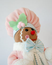 38cm Pastel Gingerbread Christmas Decoration – Plush Weighted Figure