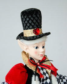 65cm Carolling Elf Christmas Decoration – Black Red White Figure