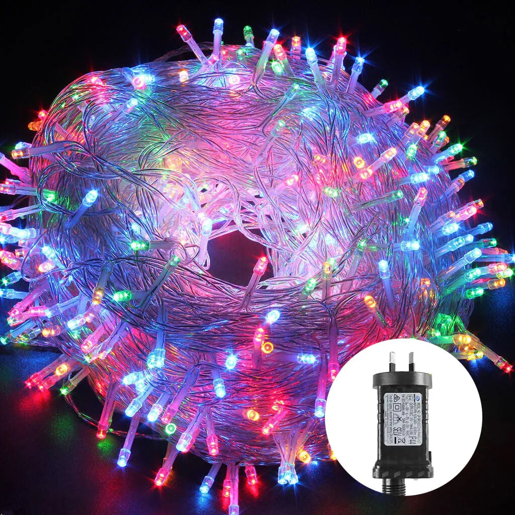 1.9M x 2M Multi-Coloured Curtain Christmas Lights