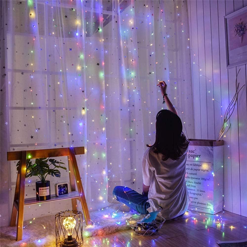 1.9M x 2M Multi-Coloured Curtain Christmas Lights
