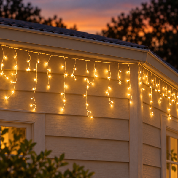 32M Solar Icicle Christmas Lights – 960 Warm White LEDs