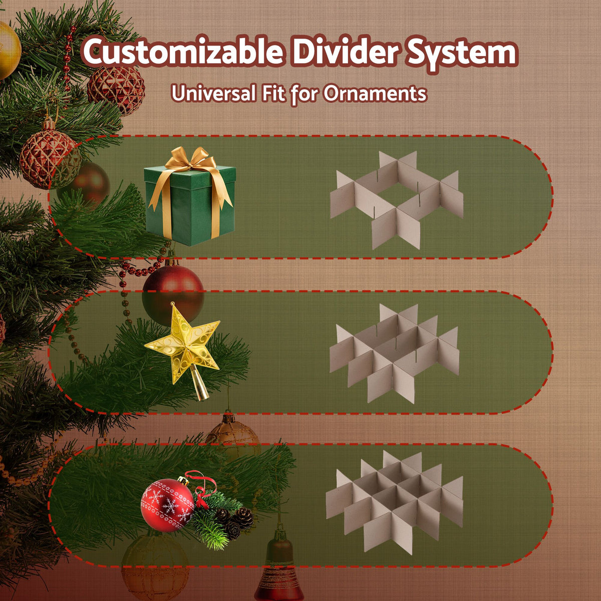 128 Slot Christmas Bauble & Ornament Storage Box