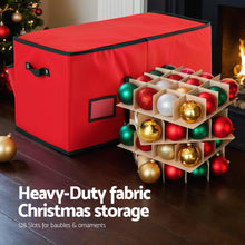 Christmas Bauble Storage Box 128 Slots – Red Non-Woven Fabric