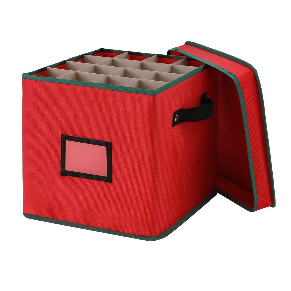 Christmas Bauble Storage Box 64 Slots – Red Oxford Fabric