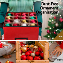 Christmas Bauble Storage Box 64 Slots – Red Oxford Fabric