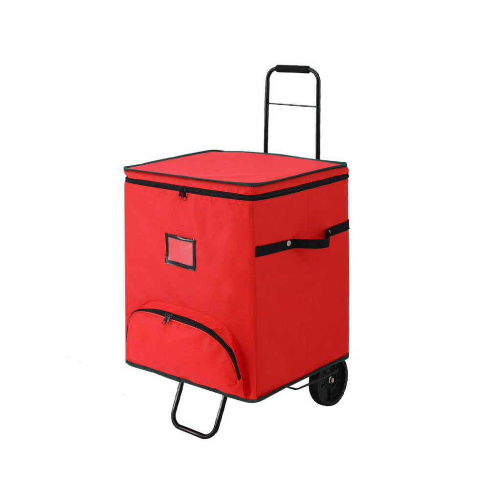 Christmas Ornament Storage Cart 125 Slots – Red Oxford Fabric