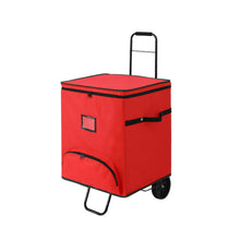 Christmas Ornament Storage Cart 125 Slots – Red Oxford Fabric