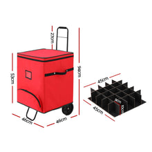 Christmas Ornament Storage Cart 125 Slots – Red Oxford Fabric