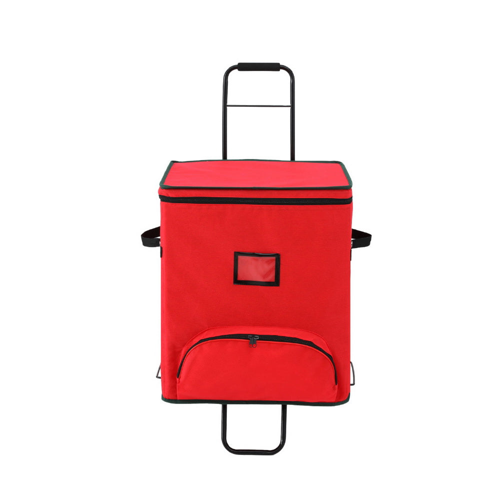 Christmas Ornament Storage Cart 125 Slots – Red Oxford Fabric