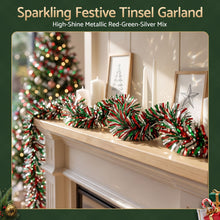 20M Red, Green & Silver Christmas Tinsel