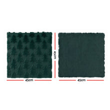45 x 45CM Green Christmas Tree Faux Fur Cushion Covers - Set of 2