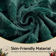 45 x 45CM Green Christmas Tree Faux Fur Cushion Covers - Set of 2