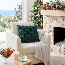 45 x 45CM Green Christmas Tree Faux Fur Cushion Covers - Set of 2