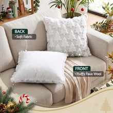 45 x 45CM White Christmas Tree Faux Fur Cushion Covers - Set of 2