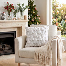 45 x 45CM White Christmas Tree Faux Fur Cushion Covers - Set of 2