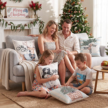 45 x 45CM Blue Christmas Cushion Covers with Festive Prints - Set of 4