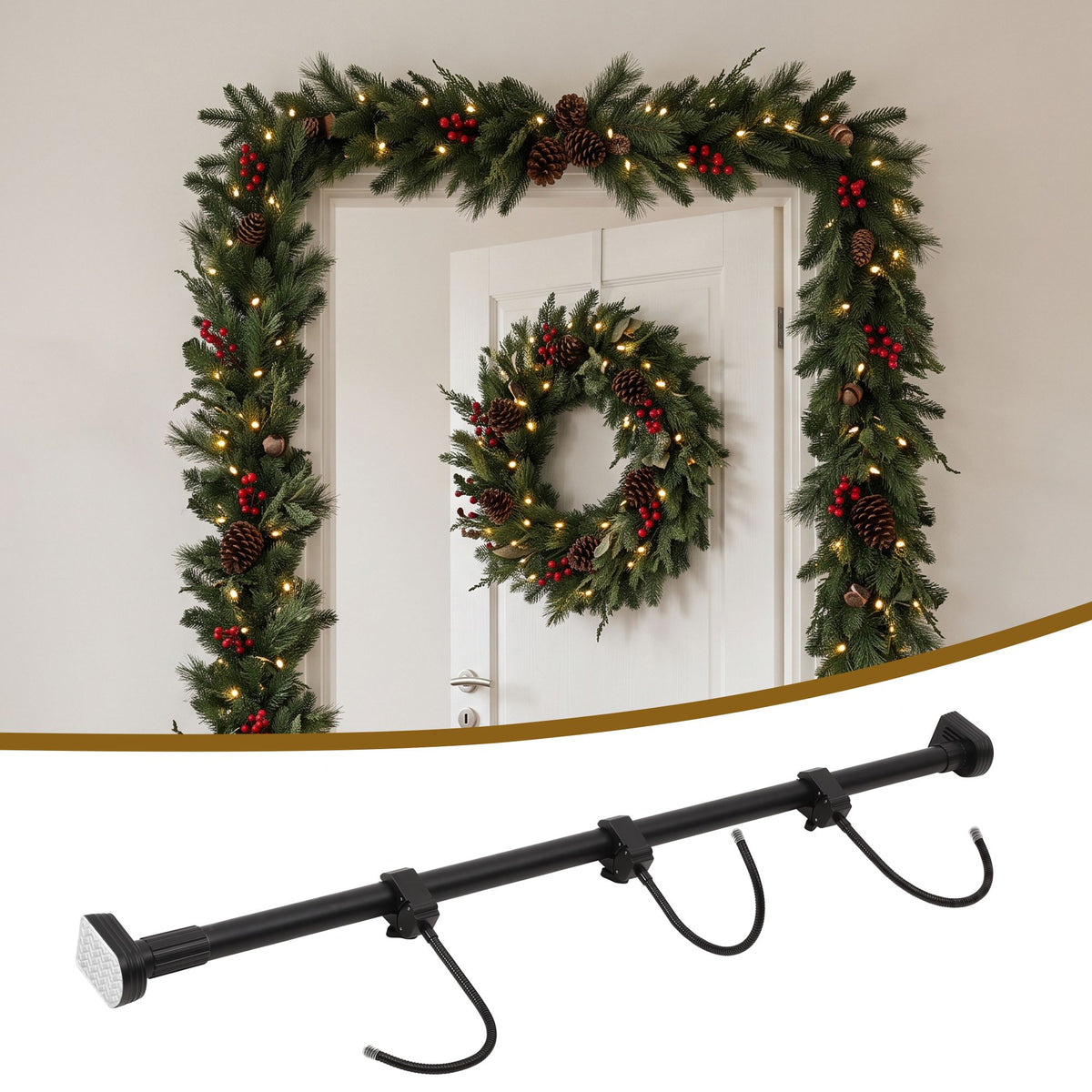 76.5–170CM Adjustable Christmas Garland Hanger with Hooks