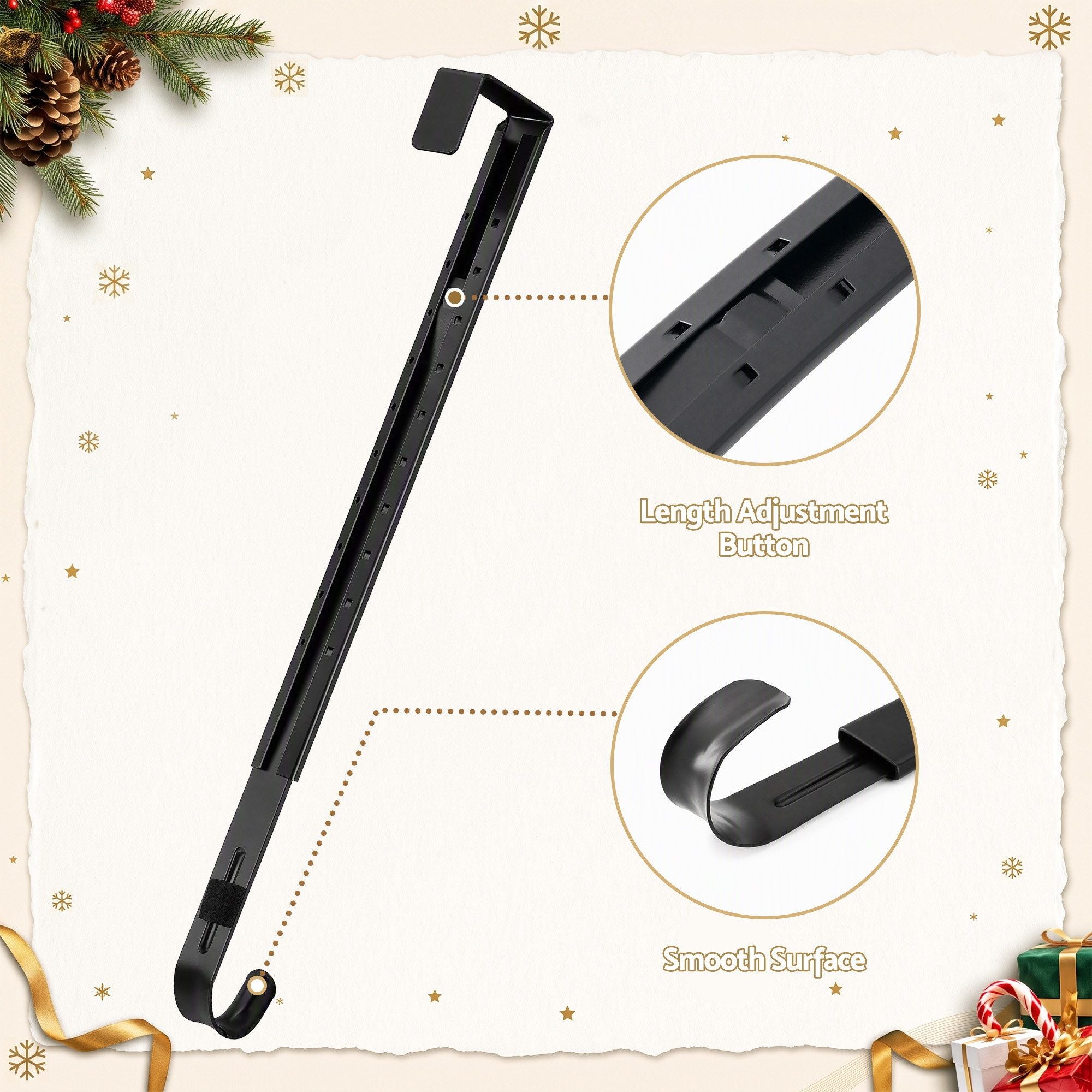 39–65CM Adjustable Christmas Wreath Door Hanger
