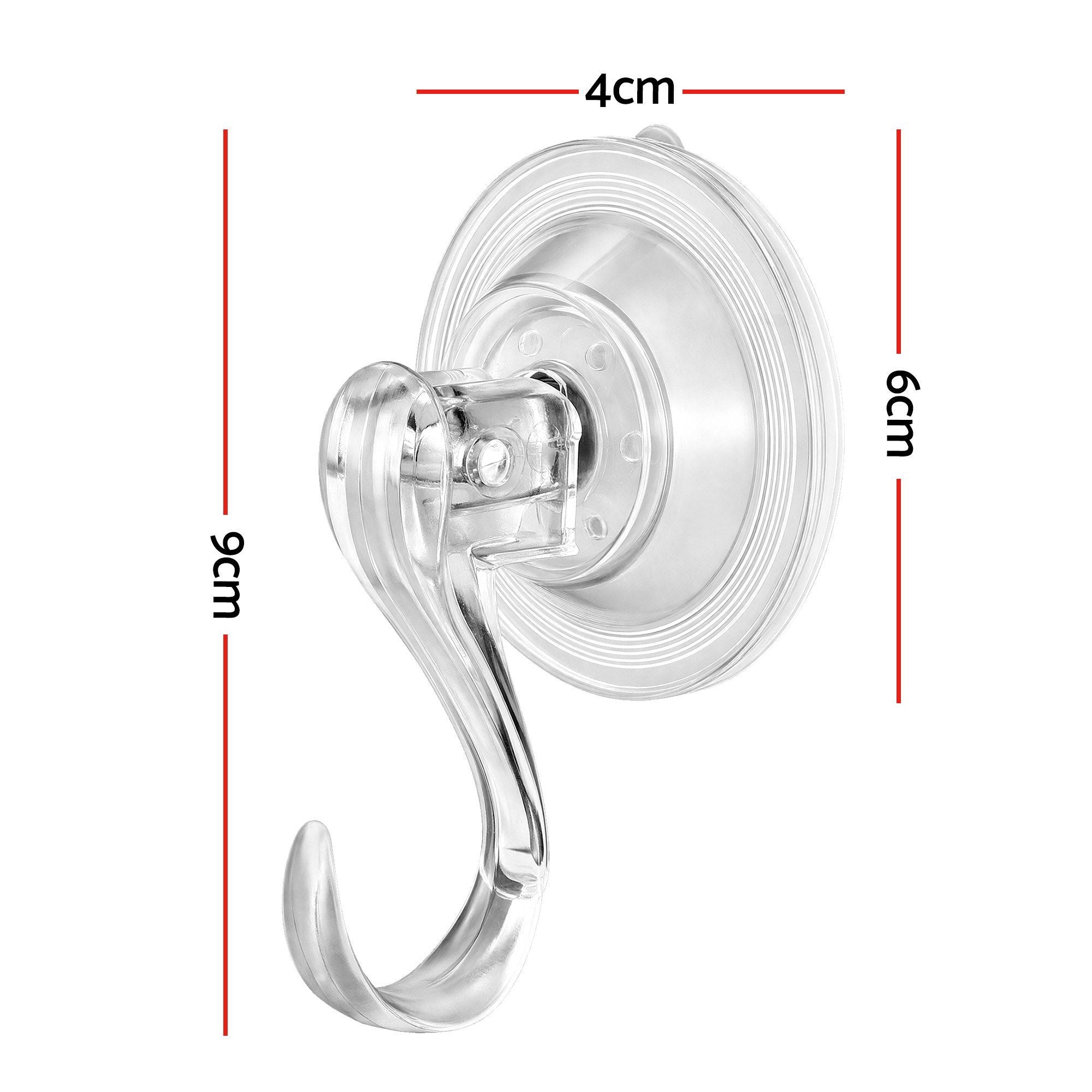 4CM Clear Vacuum Christmas Wreath Hooks – 2 Pack