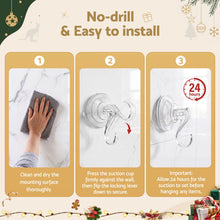 4CM Clear Vacuum Christmas Wreath Hooks – 2 Pack