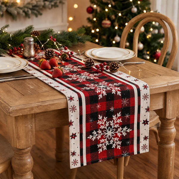 190 x 32CM Buffalo Plaid Christmas Table Runner