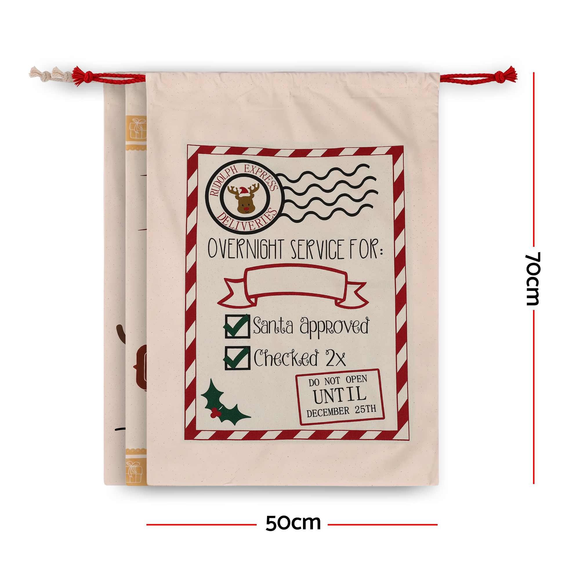 70CM Christmas Santa Sack Set – 3 Designs with DIY Personalisation
